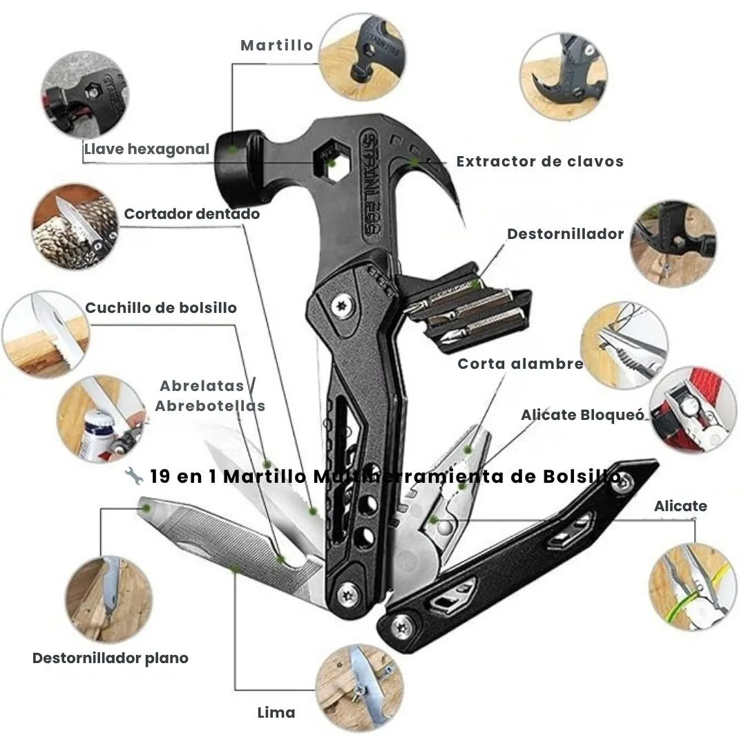 Martillo Titan Pro 19 La Multiherramienta de Acero Inoxidable Definitiva para Todo Terreno 🔧🔥