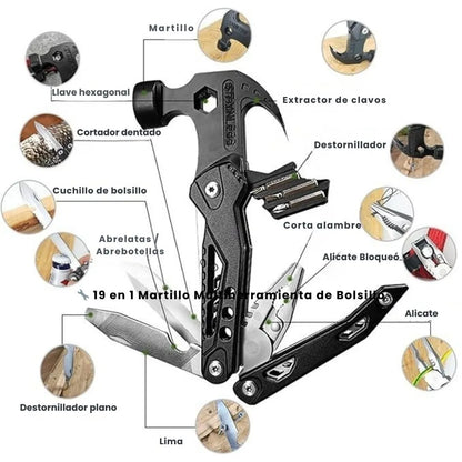 Martillo Titan Pro 19 La Multiherramienta de Acero Inoxidable Definitiva para Todo Terreno 🔧🔥